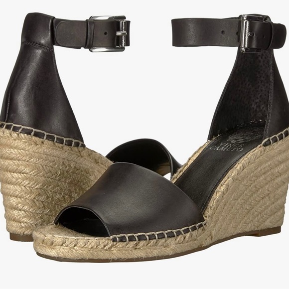 BRAND NEW. VINCE CAMUTO WEDGES in black leather size 11. Box included. - Picture 2 of 8
